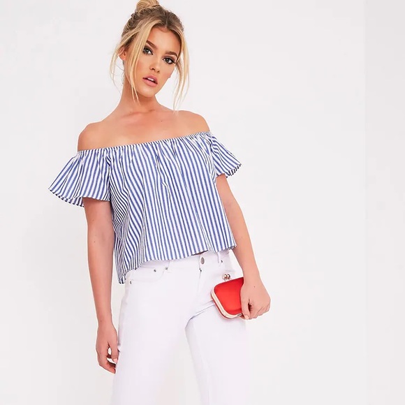 Striped Off Shoulder Top - Picture 3 of 9